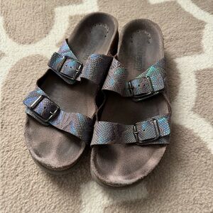 Mephisto Metallic Snake Sandals